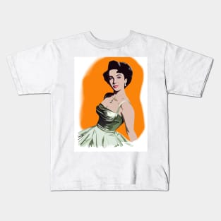 Alluring Liz on Orange Background Kids T-Shirt